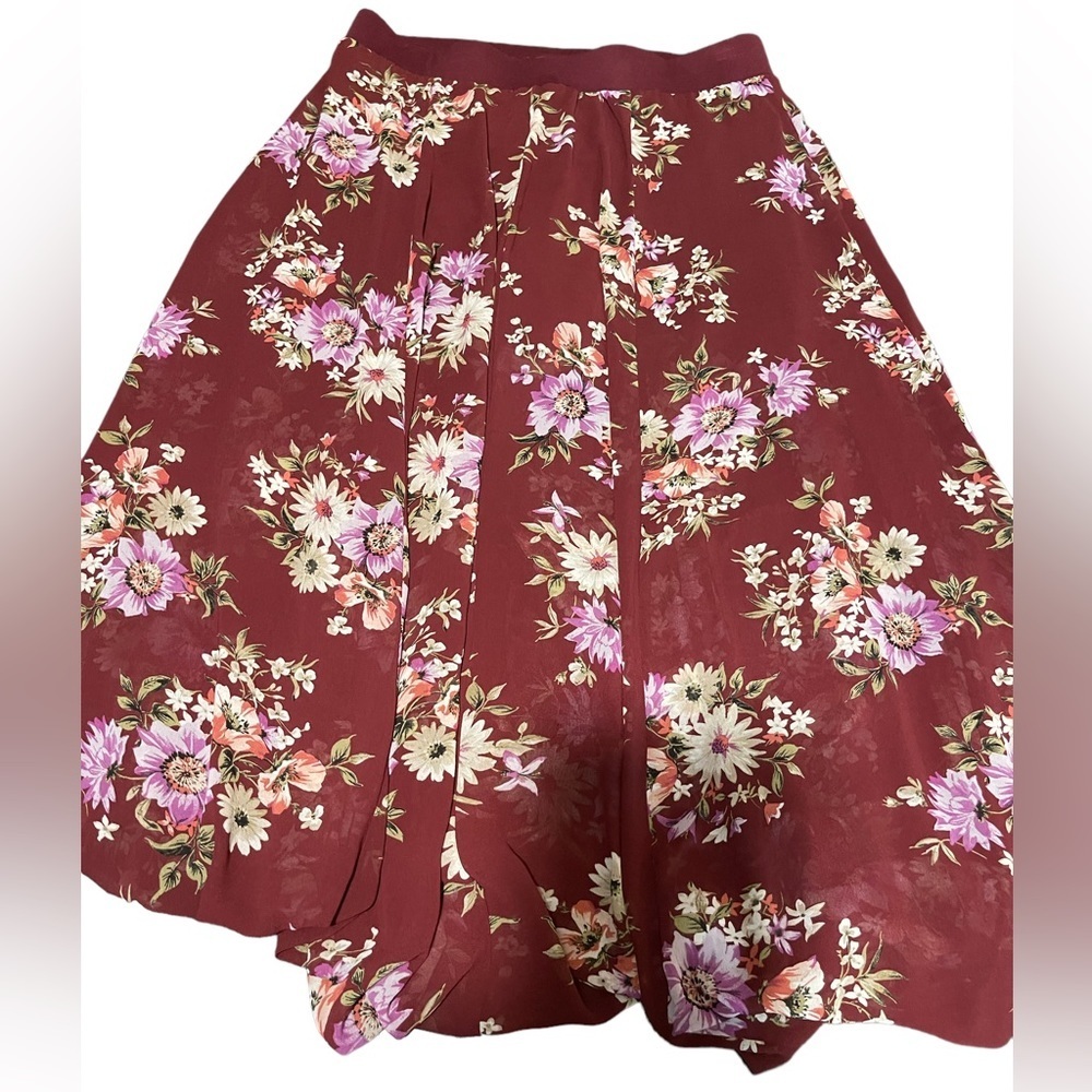 torrid Burgundy Floral Maxi Skirt